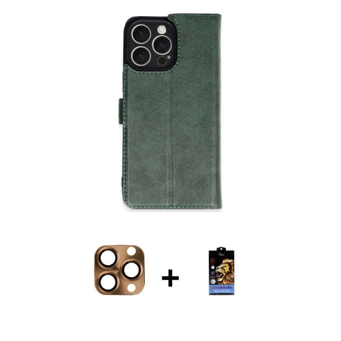 MARSİLYAN™- iPhone 16 Pro Max Kılıf Siluet Işık Serisi - Siyah Buffer Hayalet Cam Ekran Koruyucu + Pers Alüminyum Kamera Lens - CLTM