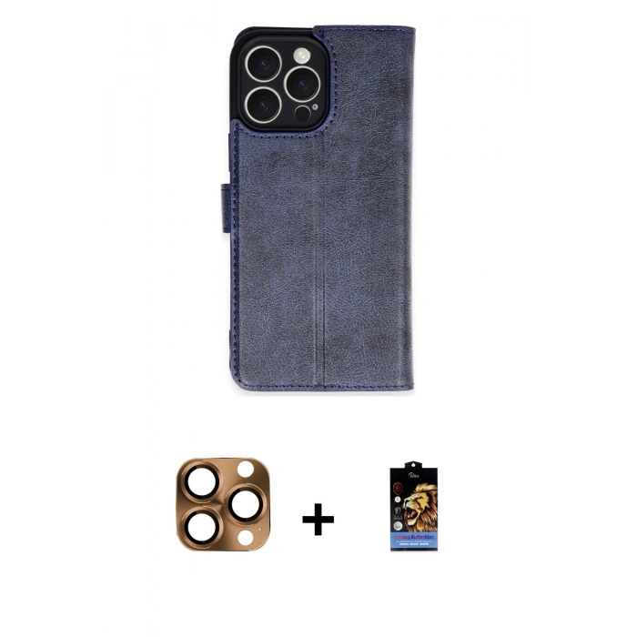 MARSİLYAN™- iPhone 16 Pro Max Kılıf Siluet Işık Serisi - Siyah Buffer Hayalet Cam Ekran Koruyucu + Pers Alüminyum Kamera Lens - CLTM