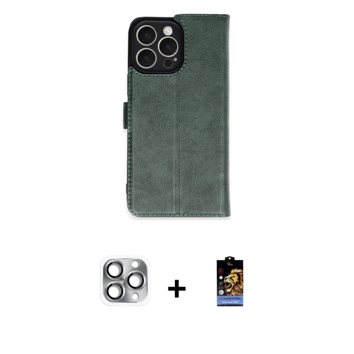 MARSİLYAN™- iPhone 16 Pro Max Kılıf Siluet Işık Serisi - Siyah Buffer Hayalet Cam Ekran Koruyucu + Pers Alüminyum Kamera Lens - GI