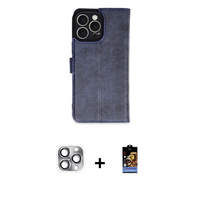 MARSİLYAN™- iPhone 16 Pro Max Kılıf Siluet Işık Serisi - Siyah Buffer Hayalet Cam Ekran Koruyucu + Pers Alüminyum Kamera Lens - GI