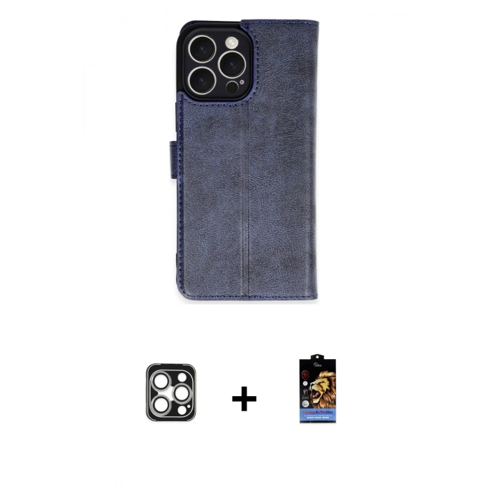 MARSİLYAN™- iPhone 16 Pro Max Kılıf Siluet Işık Serisi - Siyah Buffer Hayalet Cam Ekran Koruyucu + Gümüş PVD Metal Kamera Lens