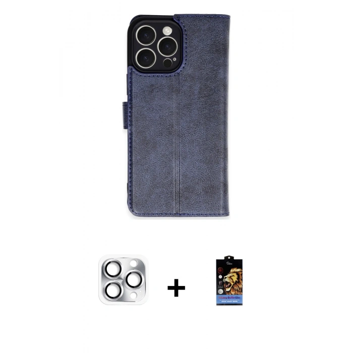 MARSİLYAN™- iPhone 16 Pro Max Kılıf Siluet Işık Serisi - Siyah Buffer Hayalet Cam Ekran Koruyucu + Pers Alüminyum Kamera Lens - GS