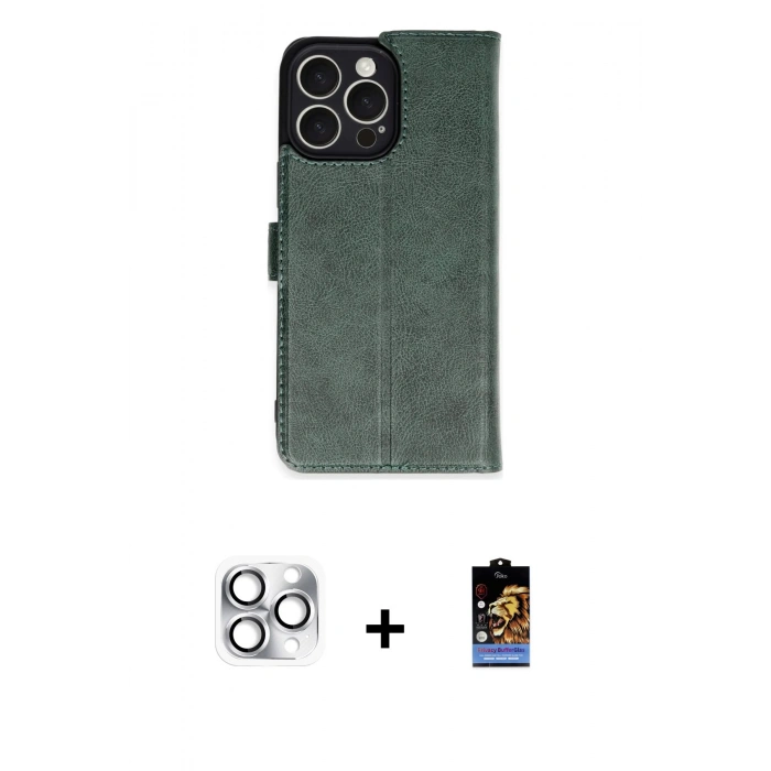 MARSİLYAN™- iPhone 16 Pro Max Kılıf Siluet Işık Serisi - Siyah Buffer Hayalet Cam Ekran Koruyucu + Pers Alüminyum Kamera Lens - GS