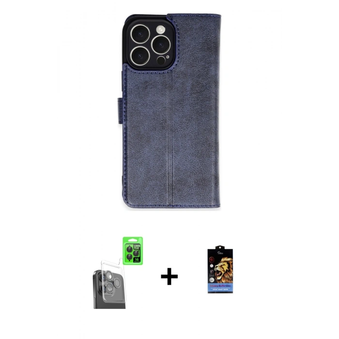 MARSİLYAN™- iPhone 16 Pro Max Kılıf Siluet Işık Serisi - Siyah Buffer Hayalet Cam Ekran Koruyucu + Raze Metal Kamera Lens - SH