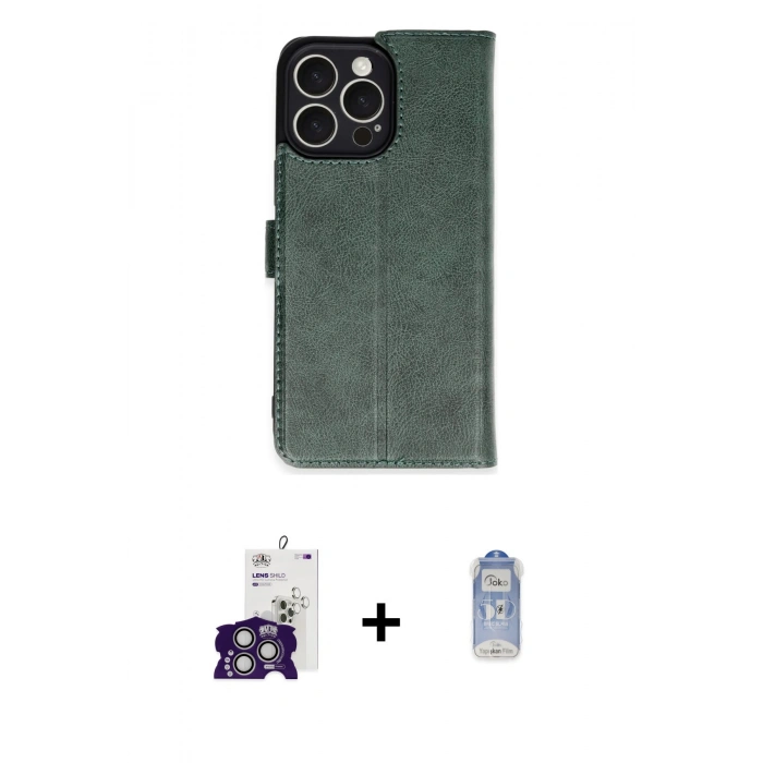 MARSİLYAN™- iPhone 16 Pro Max Kılıf Siluet Işık Serisi - Siyah Joko Magic 5D Cam + Bilvis Titan Kamera Lens - GS