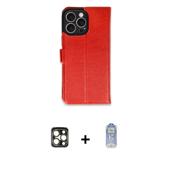 MARSİLYAN™- iPhone 16 Pro Max Kılıf Siluet Işık Serisi - Siyah Joko Magic 5D Cam + Gold PVD Metal Kamera Lens