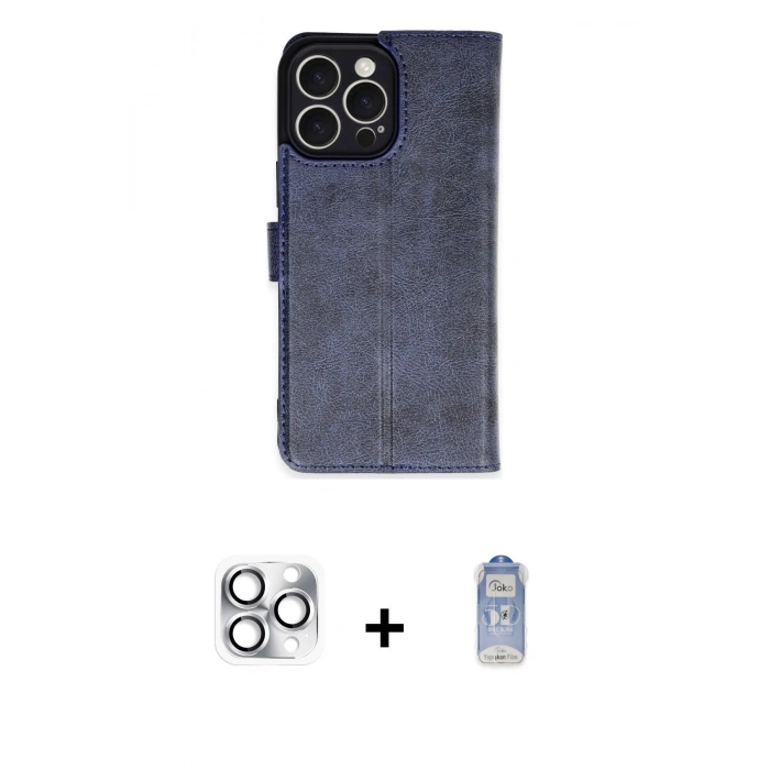 MARSİLYAN™- iPhone 16 Pro Max Kılıf Siluet Işık Serisi - Siyah Joko Magic 5D Cam + Pers Alüminyum Kamera Lens - GS