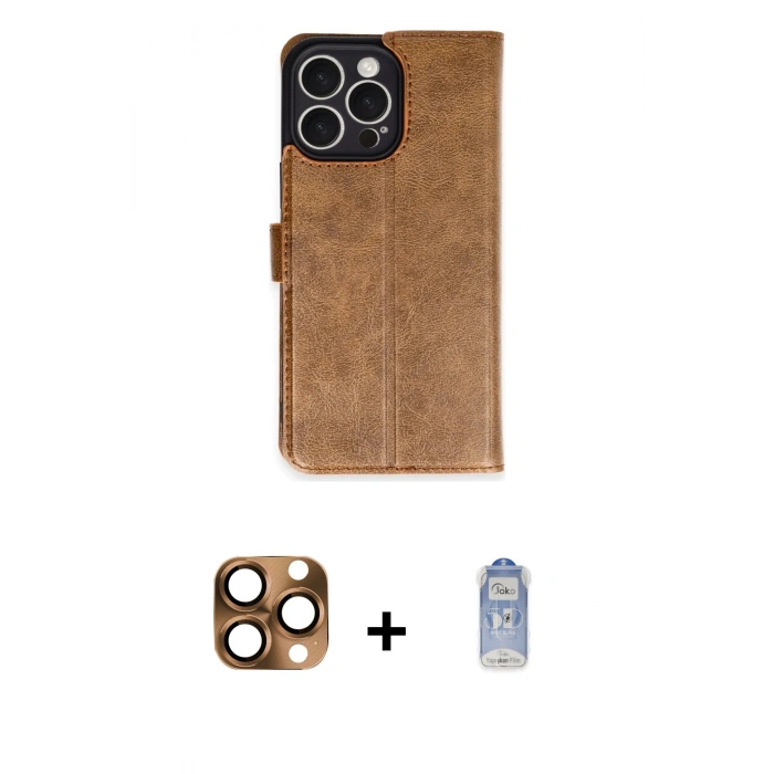 MARSİLYAN™- iPhone 16 Pro Max Kılıf Siluet Işık Serisi - Siyah Joko Magic 5D Cam + Pers Alüminyum Kamera Lens - CLTM