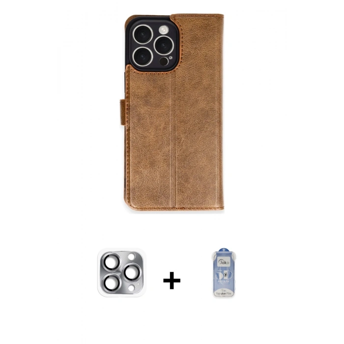 MARSİLYAN™- iPhone 16 Pro Max Kılıf Siluet Işık Serisi - Siyah Joko Magic 5D Cam + Pers Alüminyum Kamera Lens - GI