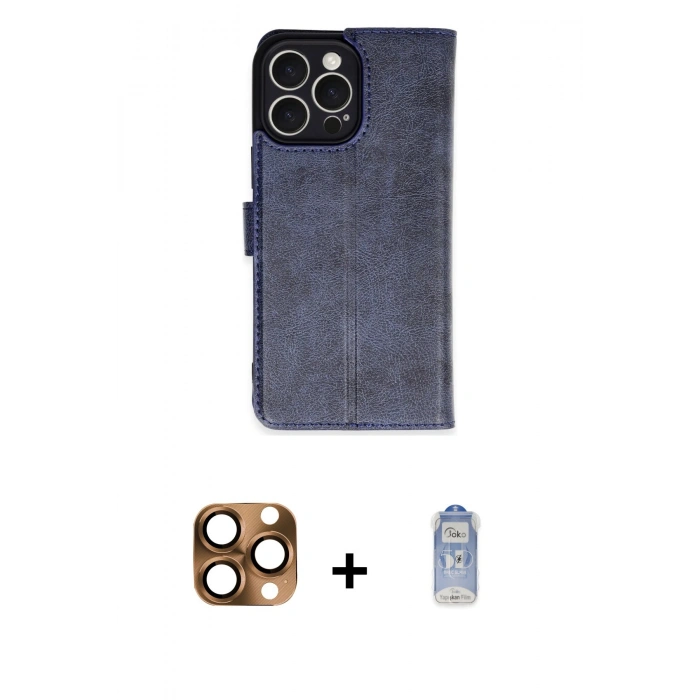 MARSİLYAN™- iPhone 16 Pro Max Kılıf Siluet Işık Serisi - Siyah Joko Magic 5D Cam + Pers Alüminyum Kamera Lens - CLTM
