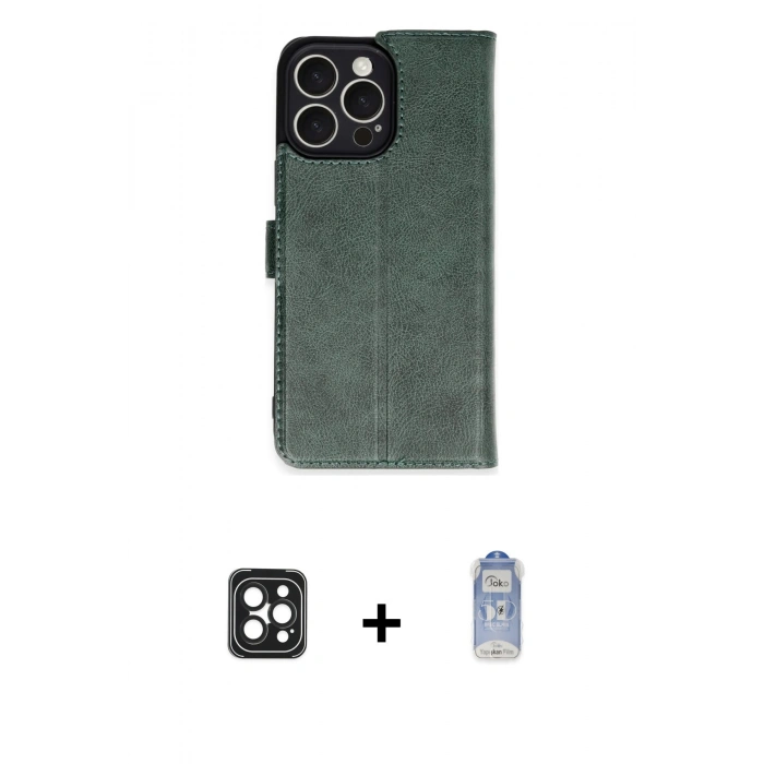 MARSİLYAN™- iPhone 16 Pro Max Kılıf Siluet Işık Serisi - Siyah Joko Magic 5D Cam + PVD Metal Kamera Lens - SH
