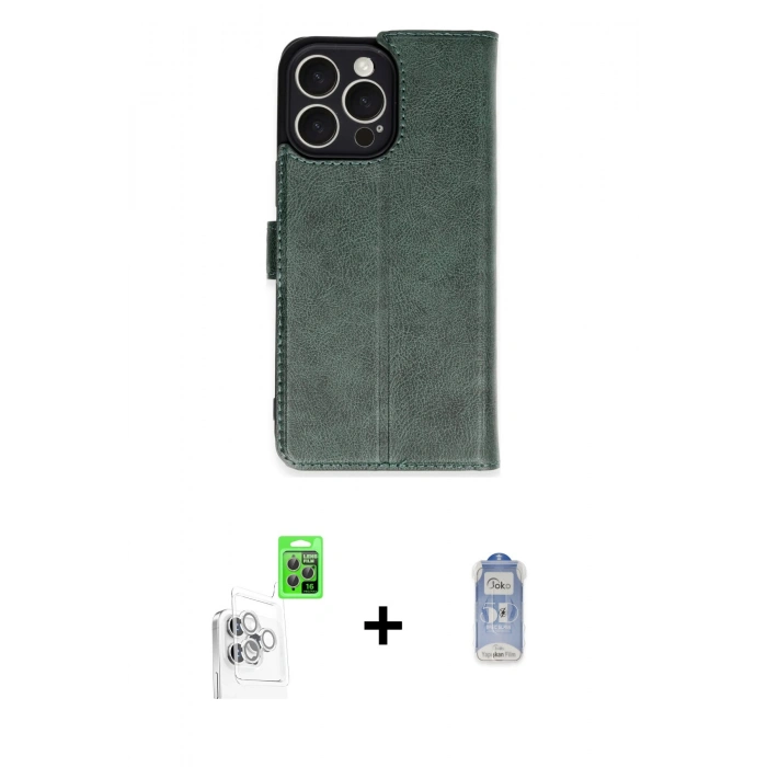 MARSİLYAN™- iPhone 16 Pro Max Kılıf Siluet Işık Serisi - Siyah Joko Magic 5D Cam + Raze Metal Kamera Lens - BZ