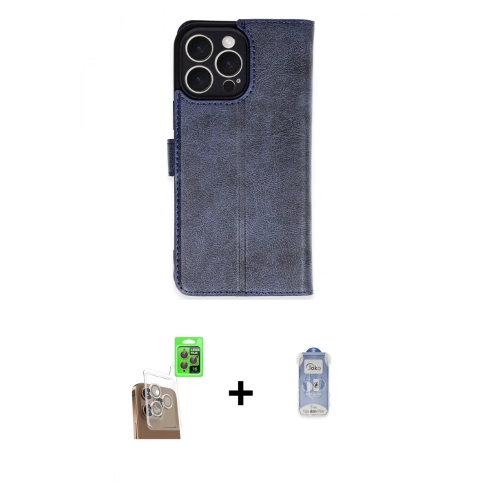 MARSİLYAN™- iPhone 16 Pro Max Kılıf Siluet Işık Serisi - Siyah Joko Magic 5D Cam + Raze Metal Kamera Lens - CLTM
