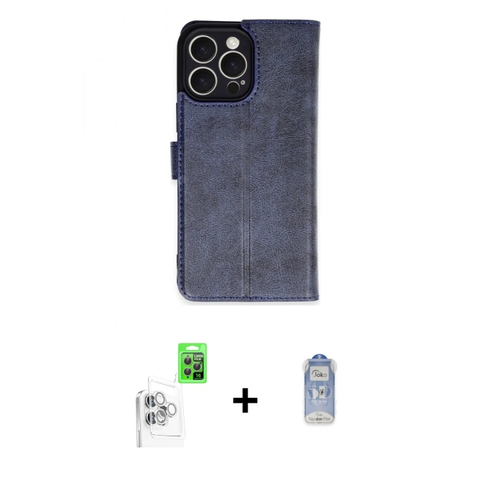 MARSİLYAN™- iPhone 16 Pro Max Kılıf Siluet Işık Serisi - Siyah Joko Magic 5D Cam + Raze Metal Kamera Lens - BZ