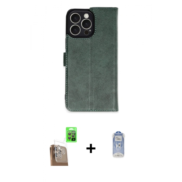 MARSİLYAN™- iPhone 16 Pro Max Kılıf Siluet Işık Serisi - Siyah Joko Magic 5D Cam + Raze Metal Kamera Lens - CLTM
