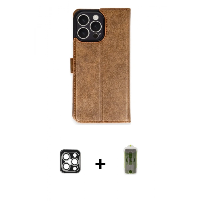 MARSİLYAN™- iPhone 16 Pro Max Kılıf Siluet Işık Serisi - Siyah Joko Magic 5D Hayalet Cam + PVD Metal Kamera Lens - GS
