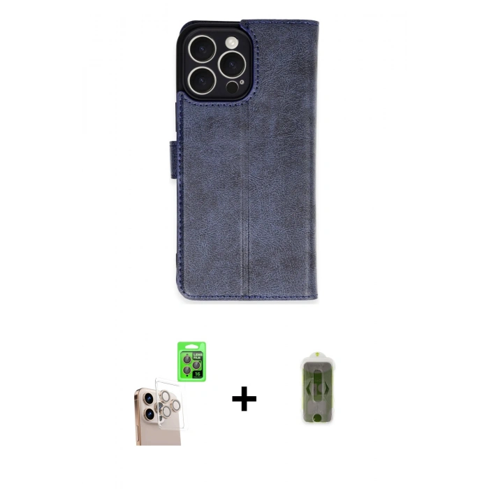 MARSİLYAN™- iPhone 16 Pro Max Kılıf Siluet Işık Serisi - Siyah Joko Magic 5D Hayalet Cam + Natural Grey Raze Metal Kamera Lens