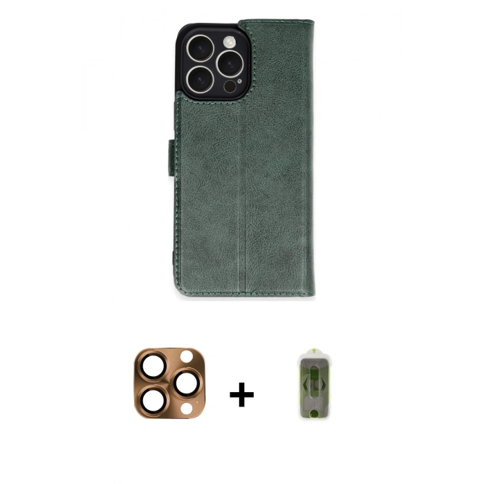 MARSİLYAN™- iPhone 16 Pro Max Kılıf Siluet Işık Serisi - Siyah Joko Magic 5D Hayalet Cam + Pers Alüminyum Kamera Lens - CLTM