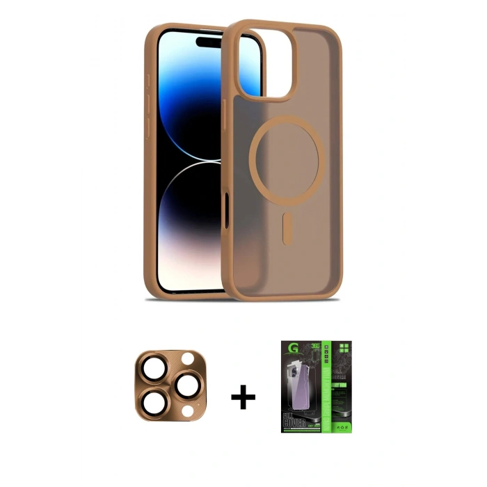 MARSİLYAN™- iPhone 16 Pro Max Kılıf Siluet Minimal Prime - Şeffaf 360 Full Body Arka Koruyucu + Pers Alüminyum Kamera Lens - CLTM