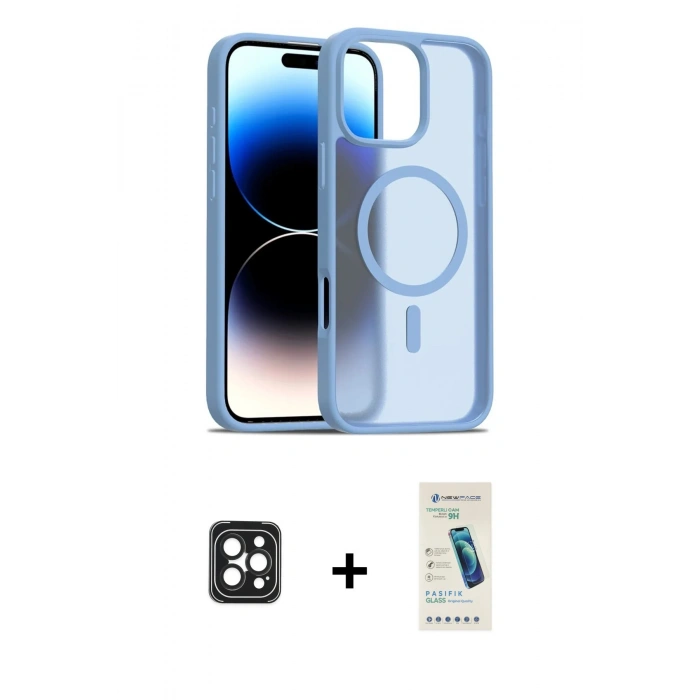 MARSİLYAN™- iPhone 16 Pro Max Kılıf Siluet Minimal Prime - Şeffaf Pasifik Cam Ekran Koruyucu + PVD Metal Kamera Lens - SH