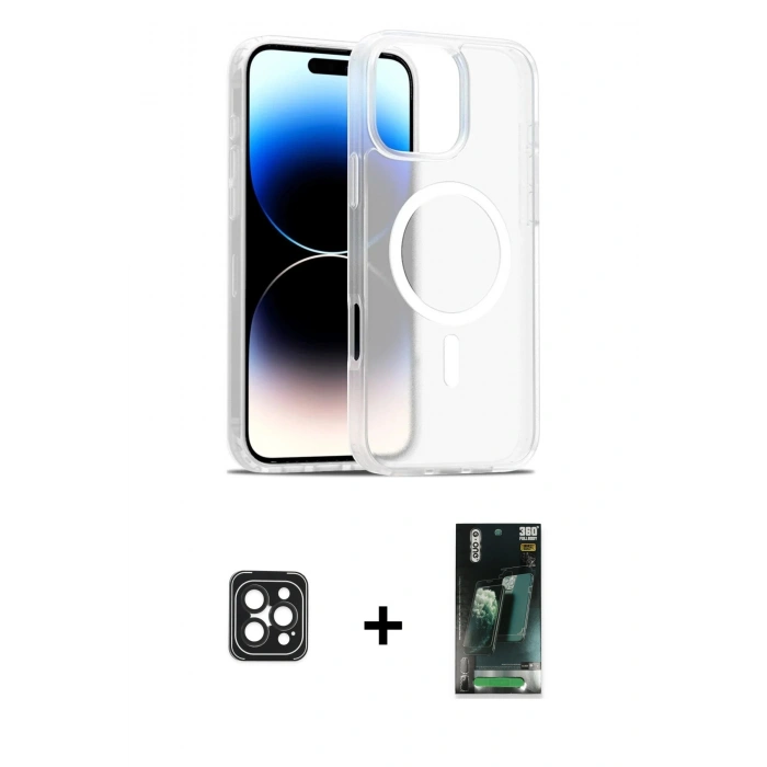 MARSİLYAN™- iPhone 16 Pro Max Kılıf Siluet Minimal Prime - Siyah 360 Mat Full Body Arka Koruyucu + Siyah PVD Metal Kamera Lens