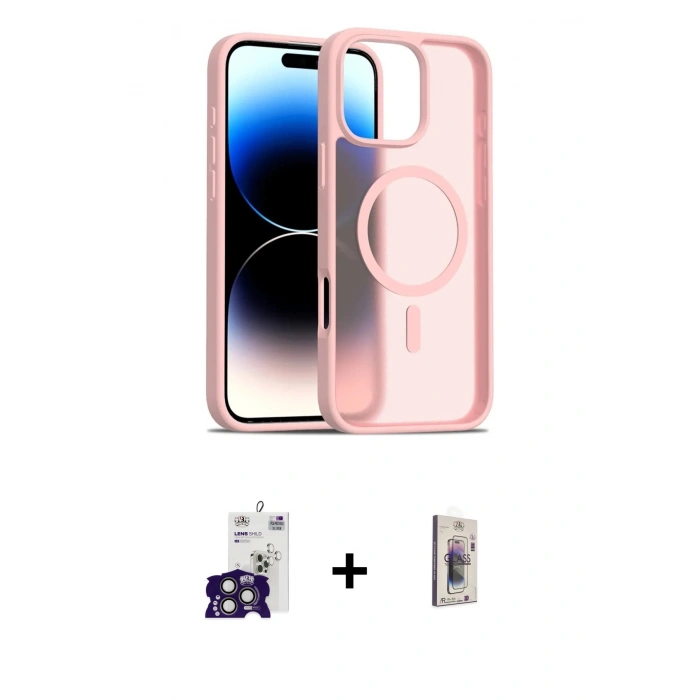 MARSİLYAN™- iPhone 16 Pro Max Kılıf Siluet Minimal Prime - Siyah Bilvis 3D Cam Ekran Koruyucu + Bilvis Titan Kamera Lens - TMGI