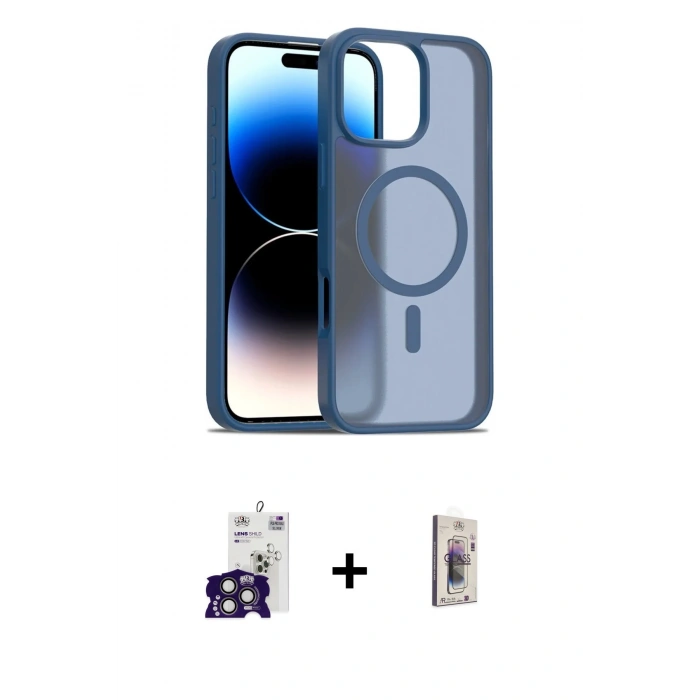 MARSİLYAN™- iPhone 16 Pro Max Kılıf Siluet Minimal Prime - Siyah Bilvis 3D Cam Ekran Koruyucu + Bilvis Titan Kamera Lens - TMGI
