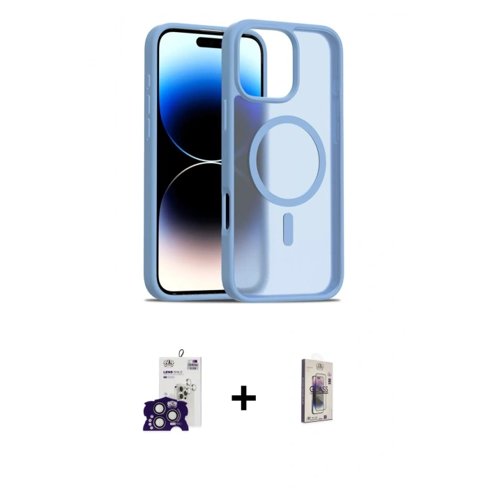 MARSİLYAN™- iPhone 16 Pro Max Kılıf Siluet Minimal Prime - Siyah Bilvis 3D Cam Ekran Koruyucu + Bilvis Titan Kamera Lens - TMGI