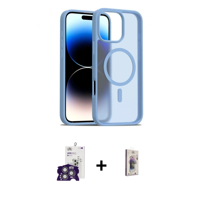MARSİLYAN™- iPhone 16 Pro Max Kılıf Siluet Minimal Prime - Siyah Bilvis 3D Cam Ekran Koruyucu + Bilvis Titan Kamera Lens - GS