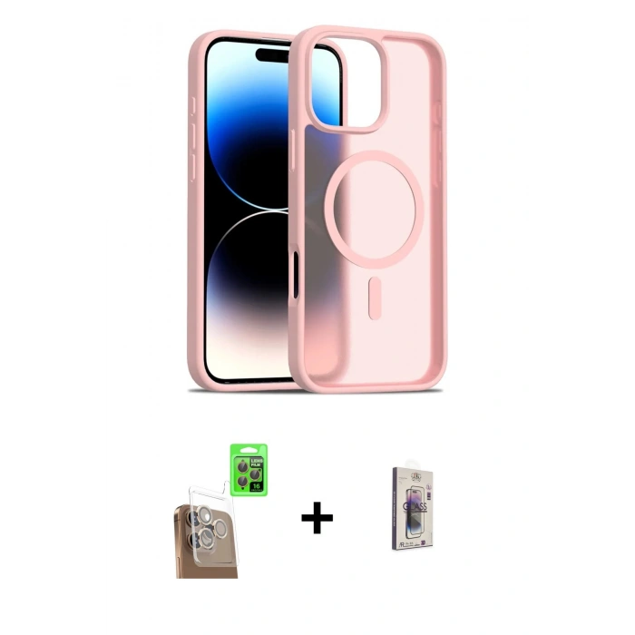 MARSİLYAN™- iPhone 16 Pro Max Kılıf Siluet Minimal Prime - Siyah Bilvis 3D Cam Ekran Koruyucu + Raze Metal Kamera Lens - CLTM
