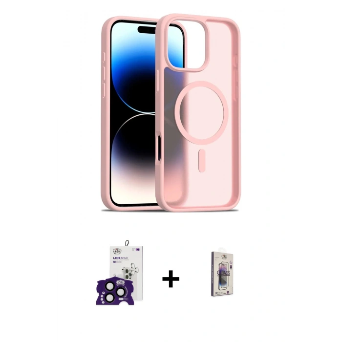 MARSİLYAN™- iPhone 16 Pro Max Kılıf Siluet Minimal Prime - Siyah Bilvis 3D Cam Ekran Koruyucu + Bilvis Titan Kamera Lens - SH