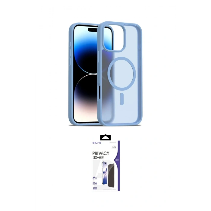 MARSİLYAN™- iPhone 16 Pro Max Kılıf Siluet Minimal Prime - Siyah Bilvis 3X AR Hayalet Cam Ekran Koruyucu