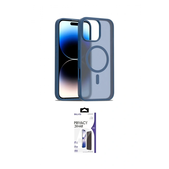 MARSİLYAN™- iPhone 16 Pro Max Kılıf Siluet Minimal Prime - Siyah Bilvis 3X AR Hayalet Cam Ekran Koruyucu