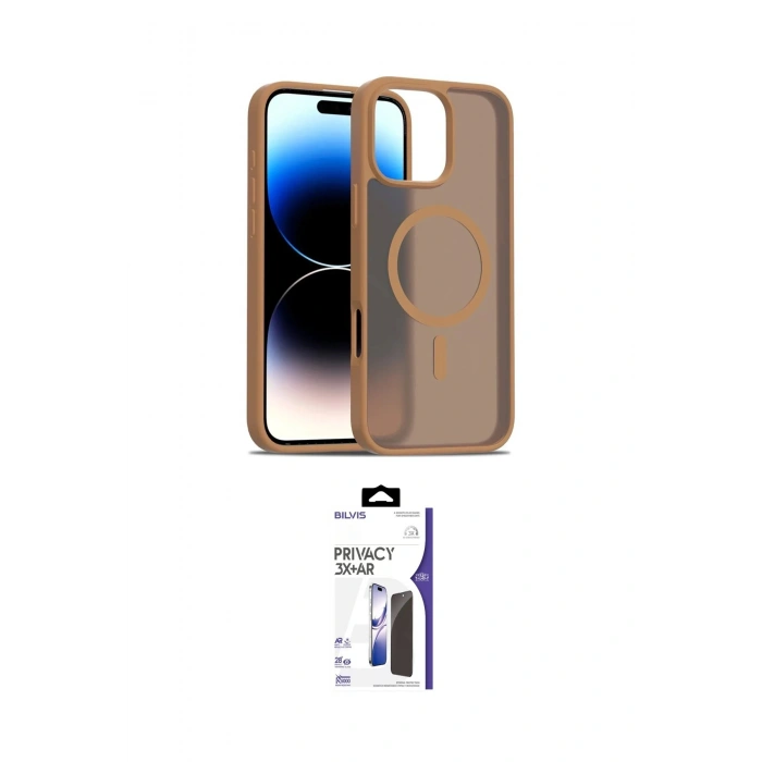 MARSİLYAN™- iPhone 16 Pro Max Kılıf Siluet Minimal Prime - Siyah Bilvis 3X AR Hayalet Cam Ekran Koruyucu