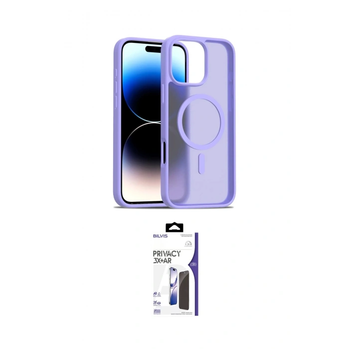 MARSİLYAN™- iPhone 16 Pro Max Kılıf Siluet Minimal Prime - Siyah Bilvis 3X AR Hayalet Cam Ekran Koruyucu