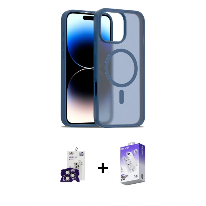 MARSİLYAN™- iPhone 16 Pro Max Kılıf Siluet Minimal Prime - Siyah Bilvis 5in1 3D Magic Cam Ekran Koruyucu + Bilvis Titan Kamera Lens - TMGI