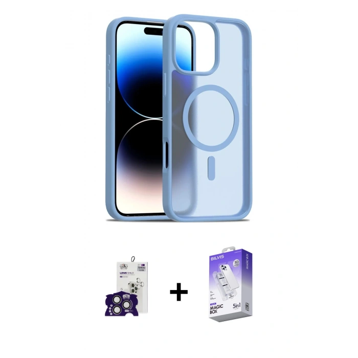 MARSİLYAN™- iPhone 16 Pro Max Kılıf Siluet Minimal Prime - Siyah Bilvis 5in1 3D Magic Cam Ekran Koruyucu + Bilvis Titan Kamera Lens - TMGI