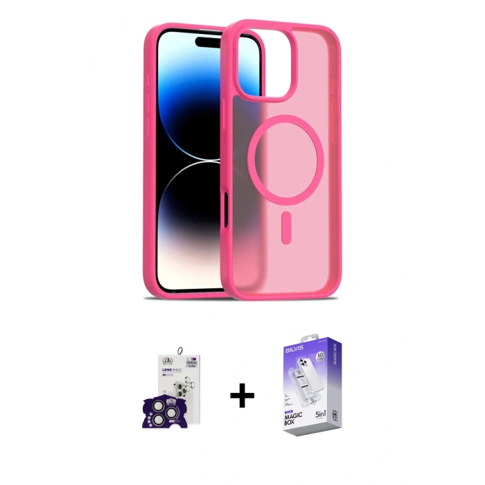 MARSİLYAN™- iPhone 16 Pro Max Kılıf Siluet Minimal Prime - Siyah Bilvis 5in1 3D Magic Cam Ekran Koruyucu + Bilvis Titan Kamera Lens - TMGI