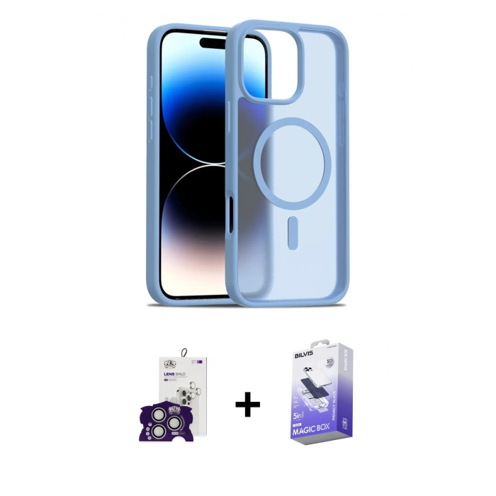 MARSİLYAN™- iPhone 16 Pro Max Kılıf Siluet Minimal Prime - Siyah Bilvis 5in1 5D Magic Hayalet Cam Ekran Koruyucu + Bilvis Titan Kamera Lens - GS