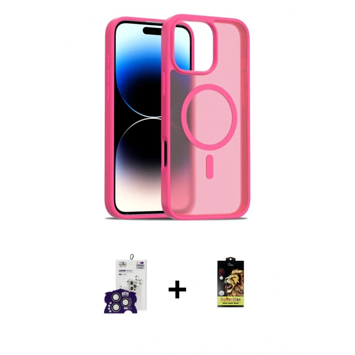 MARSİLYAN™- iPhone 16 Pro Max Kılıf Siluet Minimal Prime - Siyah Buffer Cam Ekran Koruyucu + Bilvis Titan Kamera Lens - TMGI