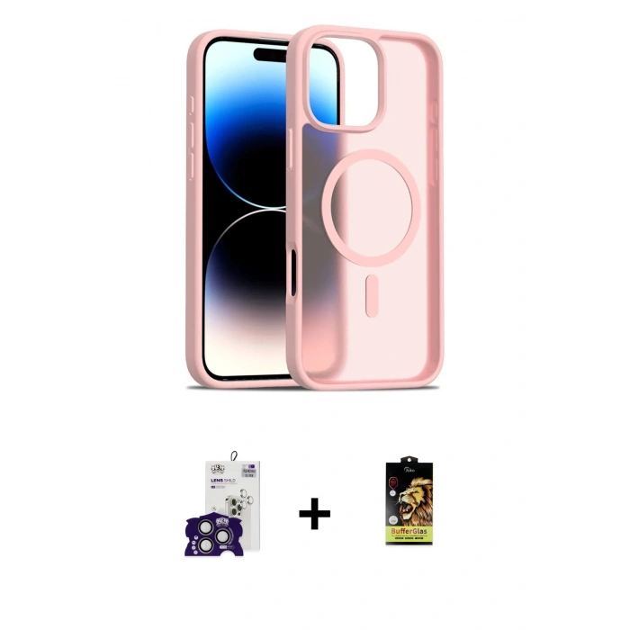 MARSİLYAN™- iPhone 16 Pro Max Kılıf Siluet Minimal Prime - Siyah Buffer Cam Ekran Koruyucu + Bilvis Titan Kamera Lens - TMGI