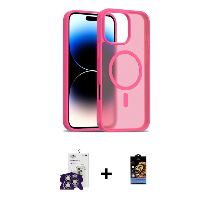 MARSİLYAN™- iPhone 16 Pro Max Kılıf Siluet Minimal Prime - Siyah Buffer Hayalet Cam Ekran Koruyucu + Bilvis Titan Kamera Lens - GS