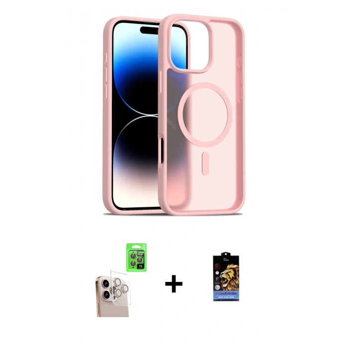 MARSİLYAN™- iPhone 16 Pro Max Kılıf Siluet Minimal Prime - Siyah Buffer Hayalet Cam Ekran Koruyucu + Raze Metal Kamera Lens - NLGY