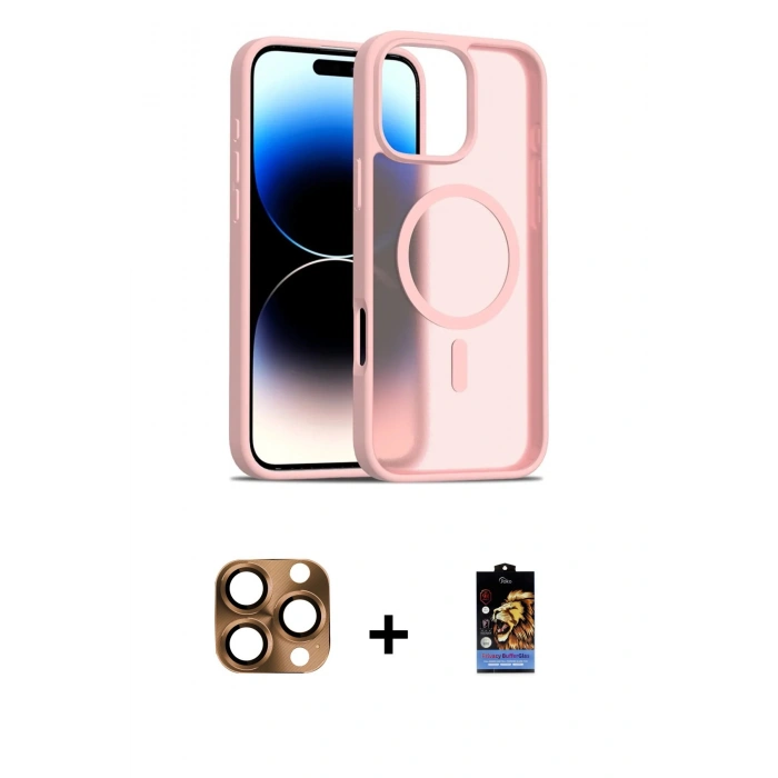 MARSİLYAN™- iPhone 16 Pro Max Kılıf Siluet Minimal Prime - Siyah Buffer Hayalet Cam Ekran Koruyucu + Pers Alüminyum Kamera Lens - CLTM