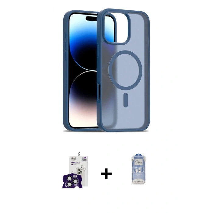 MARSİLYAN™- iPhone 16 Pro Max Kılıf Siluet Minimal Prime - Siyah Joko Magic 5D Cam + Bilvis Titan Kamera Lens - TMGI