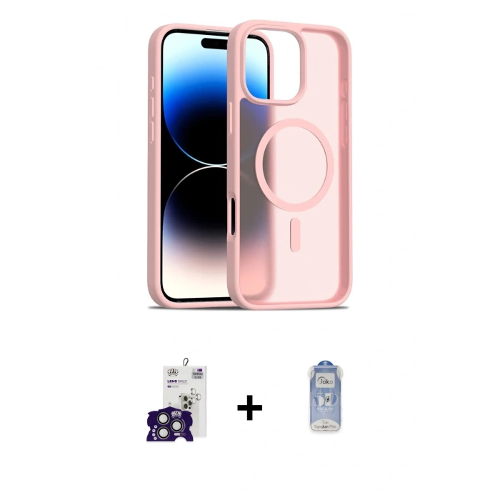 MARSİLYAN™- iPhone 16 Pro Max Kılıf Siluet Minimal Prime - Siyah Joko Magic 5D Cam + Bilvis Titan Kamera Lens - TMGI