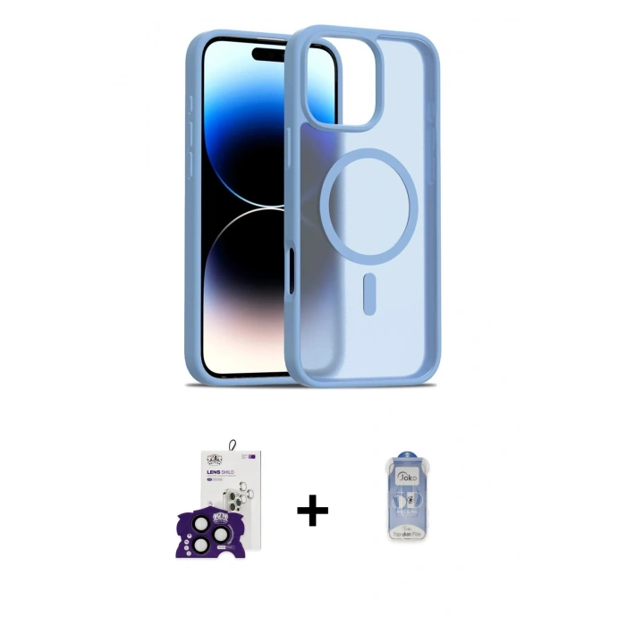MARSİLYAN™- iPhone 16 Pro Max Kılıf Siluet Minimal Prime - Siyah Joko Magic 5D Cam + Bilvis Titan Kamera Lens - SH