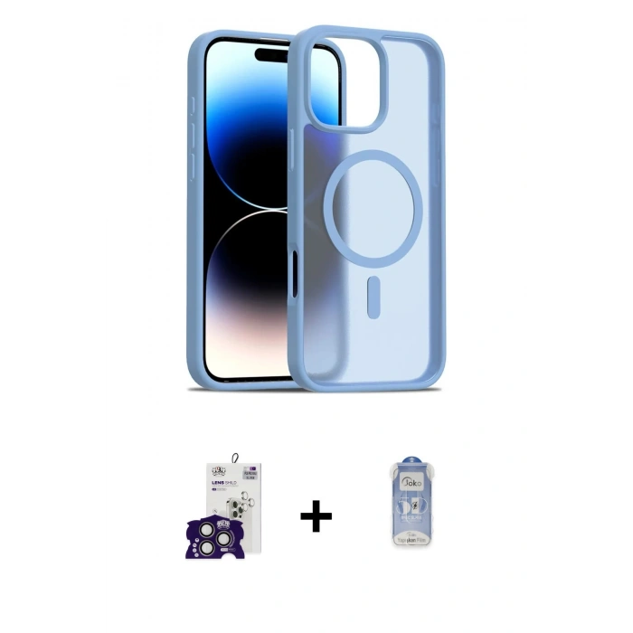 MARSİLYAN™- iPhone 16 Pro Max Kılıf Siluet Minimal Prime - Siyah Joko Magic 5D Cam + Bilvis Titan Kamera Lens - TMGI