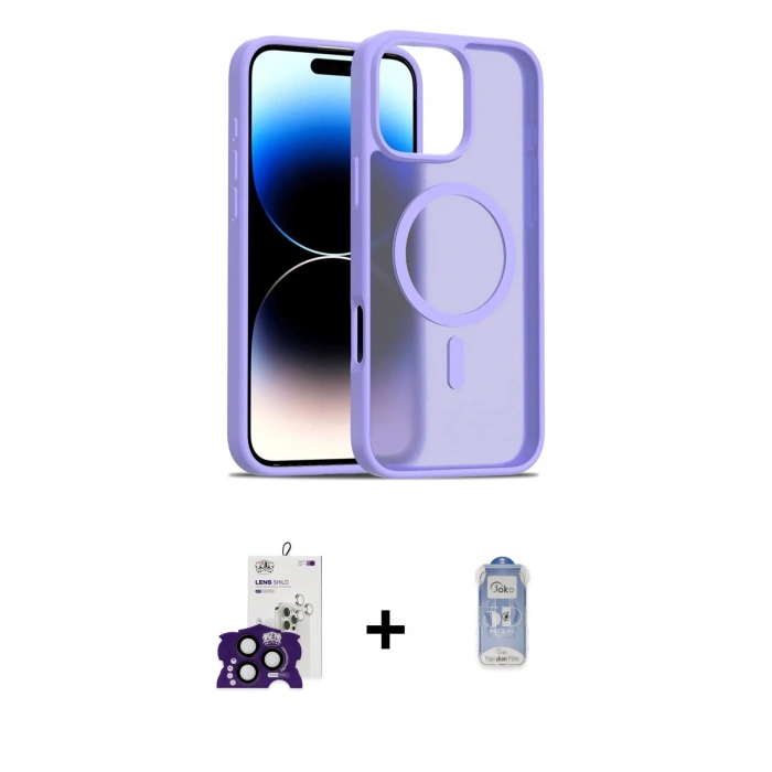 MARSİLYAN™- iPhone 16 Pro Max Kılıf Siluet Minimal Prime - Siyah Joko Magic 5D Cam + Bilvis Titan Kamera Lens - SH