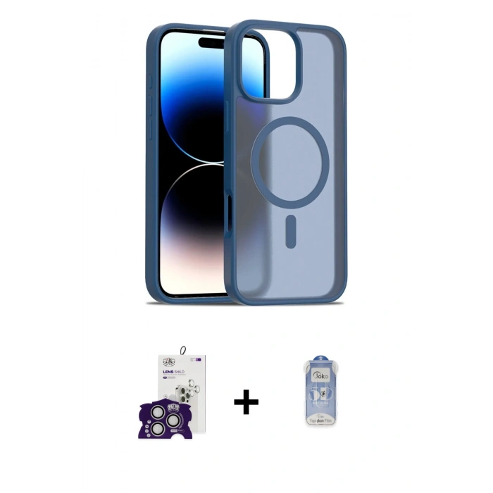 MARSİLYAN™- iPhone 16 Pro Max Kılıf Siluet Minimal Prime - Siyah Joko Magic 5D Cam + Bilvis Titan Kamera Lens - GS